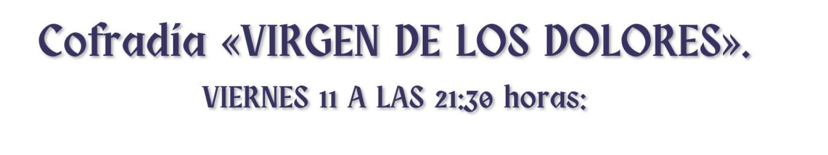 ITINERARIO «VIRGEN DE LOS DOLORES».