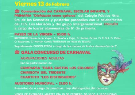 PROGRAMACIÓN DE CARNAVAL 2026