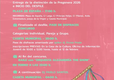 PROGRAMACIÓN DE CARNAVAL 2026