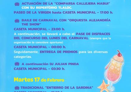 PROGRAMACIÓN DE CARNAVAL 2026 