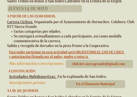 Programa de actos con motivo de la festividad de San Isidro Labrador 2026 en Hornachos