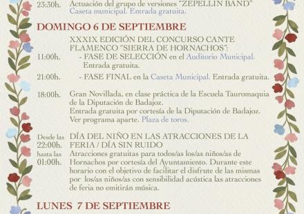Programa de Feria y Fiestas Patronales en honor a la Virgen de los Remedios