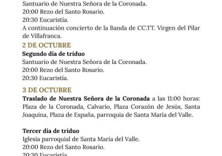 LXXV ANIVERSARIO DE LA CORONACIÓN CANÓNICA DE NUESTRA SEÑORA DE LA CORONADA